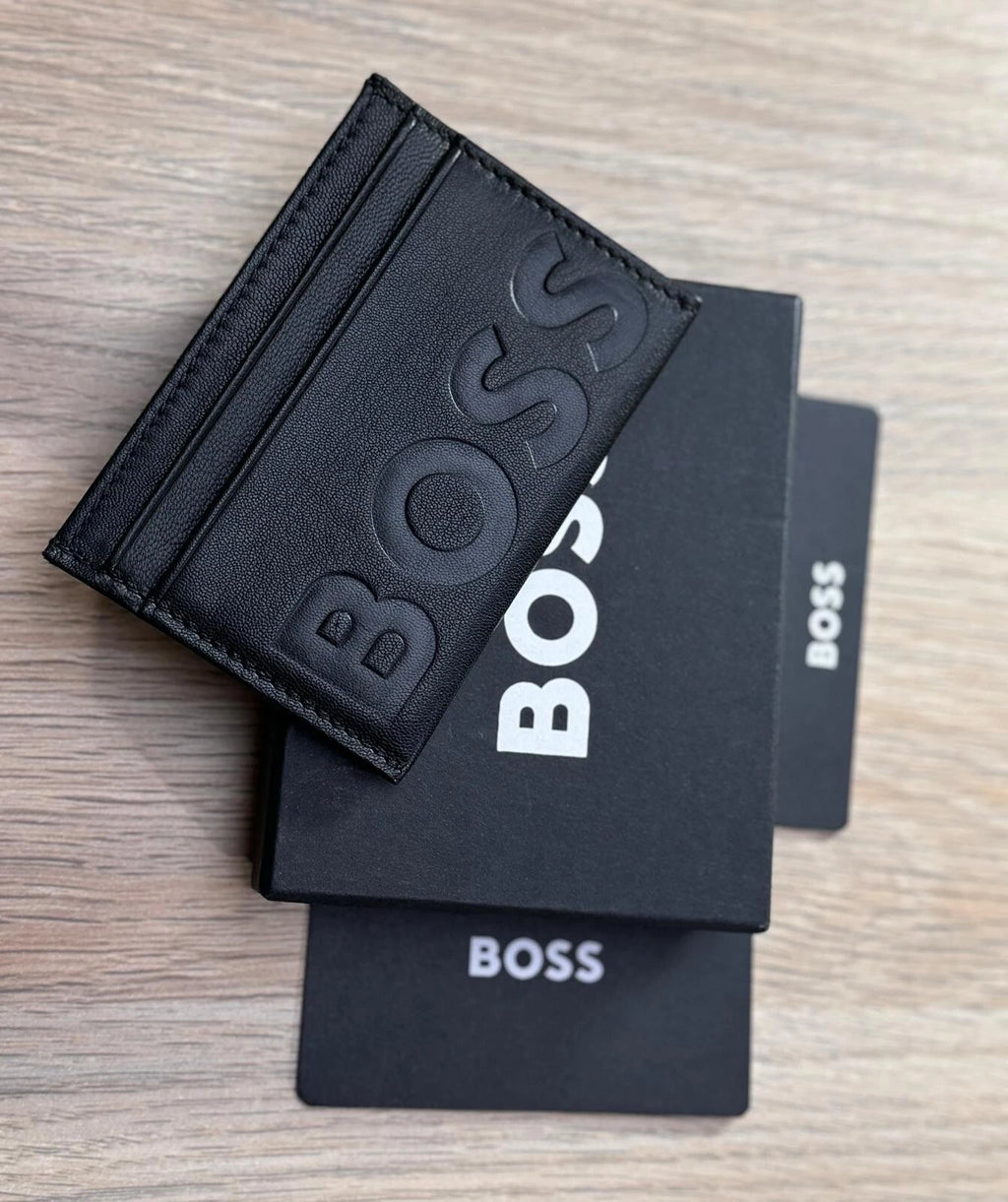 HUGO BOSS grained leather card holder with embossed logo BIG BB_S Card-50470809