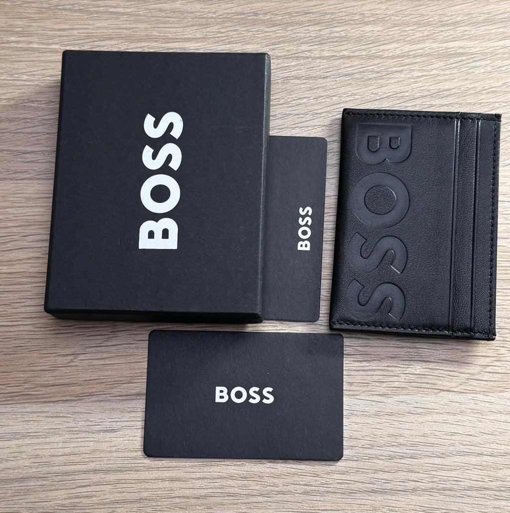 HUGO BOSS grained leather card holder with embossed logo BIG BB_S Card-50470809