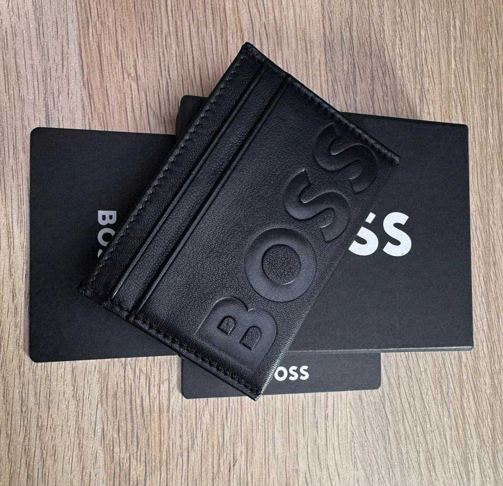 HUGO BOSS grained leather card holder with embossed logo BIG BB_S Card-50470809