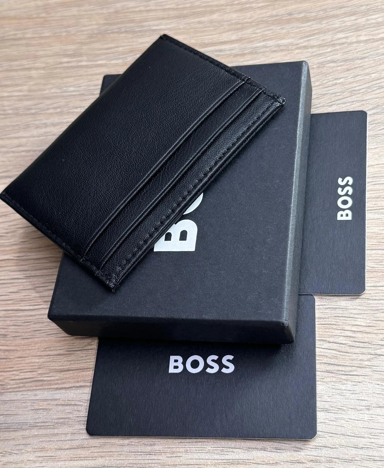 HUGO BOSS grained leather card holder with embossed logo BIG BB_S Card-50470809