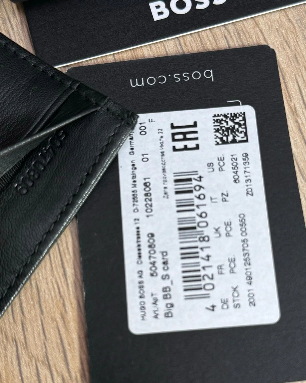 HUGO BOSS grained leather card holder with embossed logo BIG BB_S Card-50470809