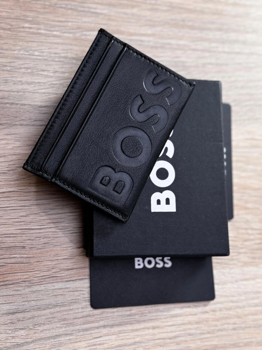 HUGO BOSS grained leather card holder with embossed logo BIG BB_S Card-50470809